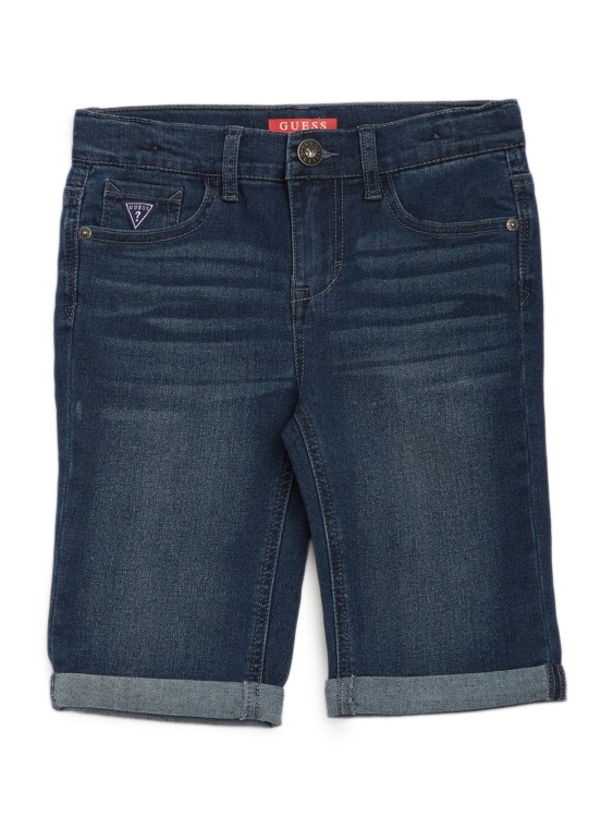 тъмни дънкови къси панталони Guess с ролкови маншети (2-6)