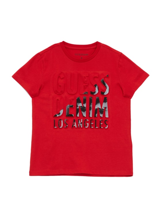 Guess Bruer Split Tee (2-6) ръгби червено