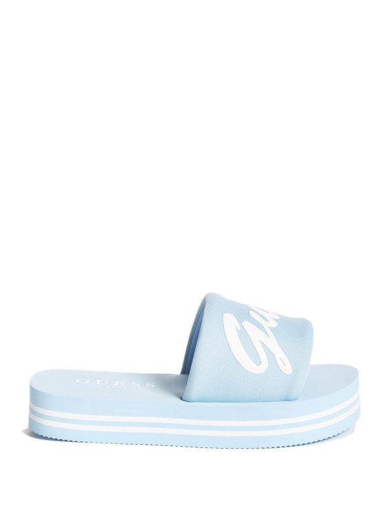 Jennie Slide Sandals Ocean Guess