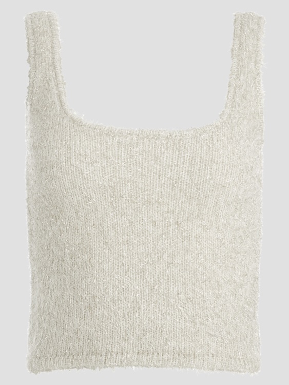 Tinsley Fuzzy Sweater Tank Guess кремаво бял мулти