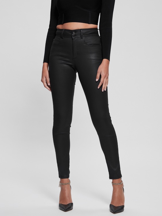 черни високи дънки с покритие Guess