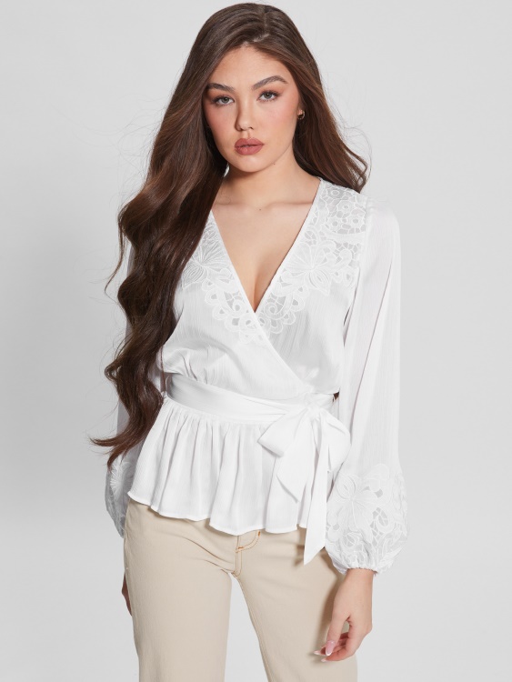 Eco Adora Wrap Top Pure White Guess