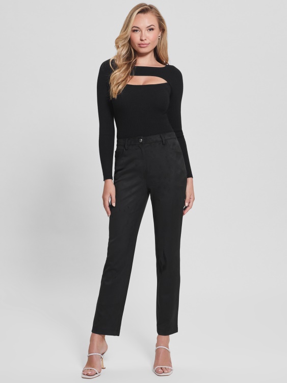 прави панталони Kelly Guess Jet Black