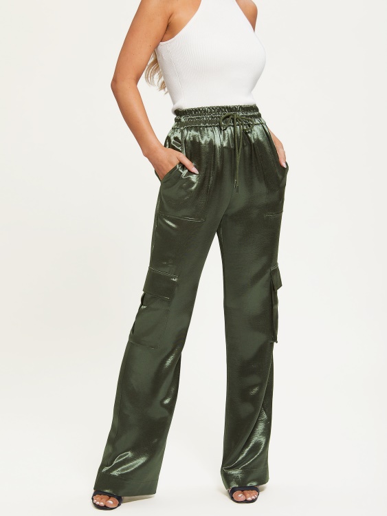 Hunter Green Chantal метални карго панталони Guess