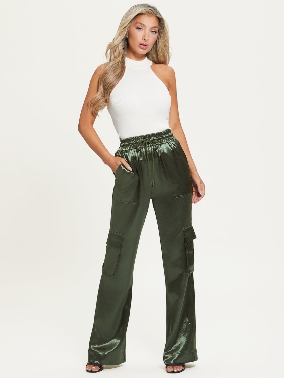 Hunter Green Chantal метални карго панталони Guess