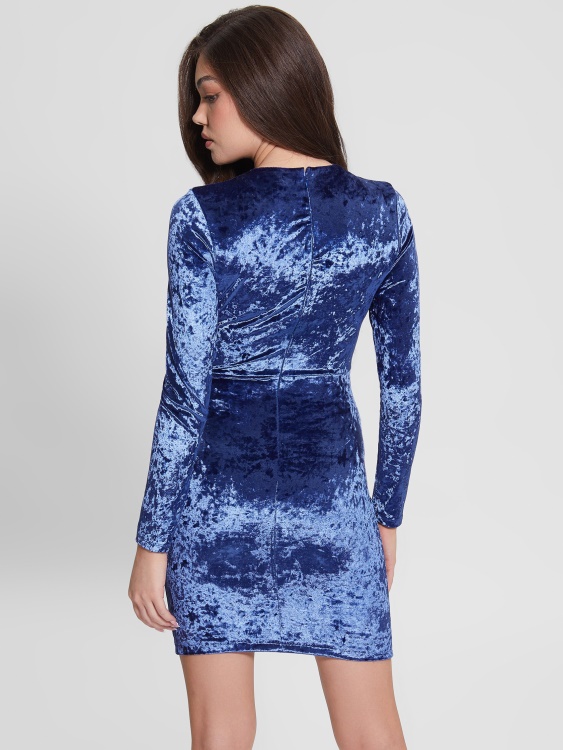 кадифена рокля Sophie Admiral Blue Guess