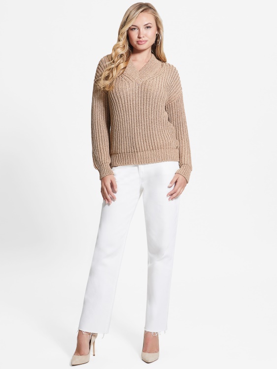 Lise изрязан пуловер Dirty Chai Lurex Multi Guess