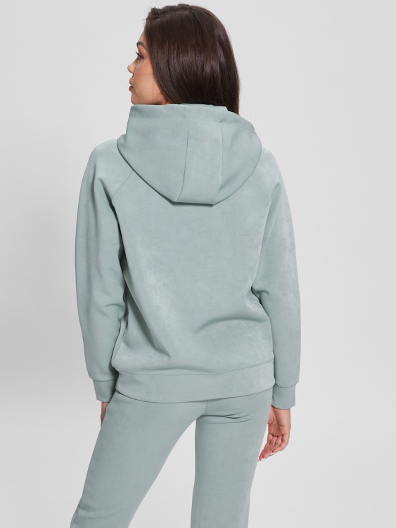 изцяло сива качулка от изкуствен велур Guess