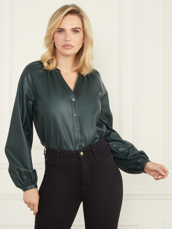 шенил зелена блуза от фокстън Guess