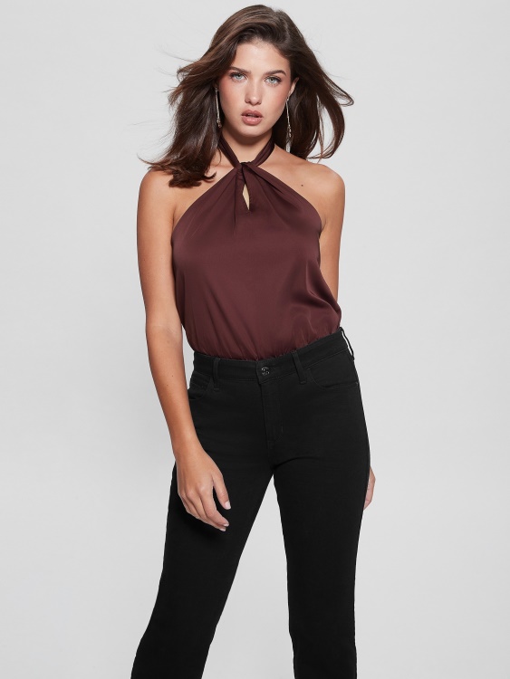 Guess Mystic Wine Eco боди с халтър с хедър