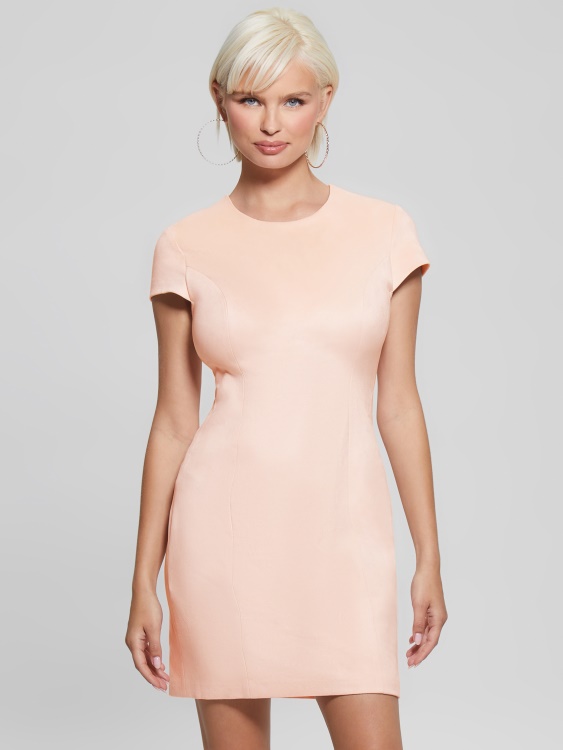 Blush Breeze Guess Alma рокля от изкуствен велур