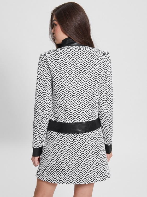 Geo Logo Jqd бяло/черно Greta геометрично яке Guess