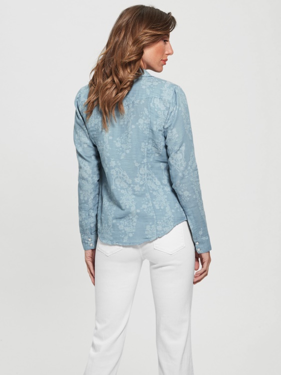 риза с дълга ръкав Coronado Blue Multi Guess Riley