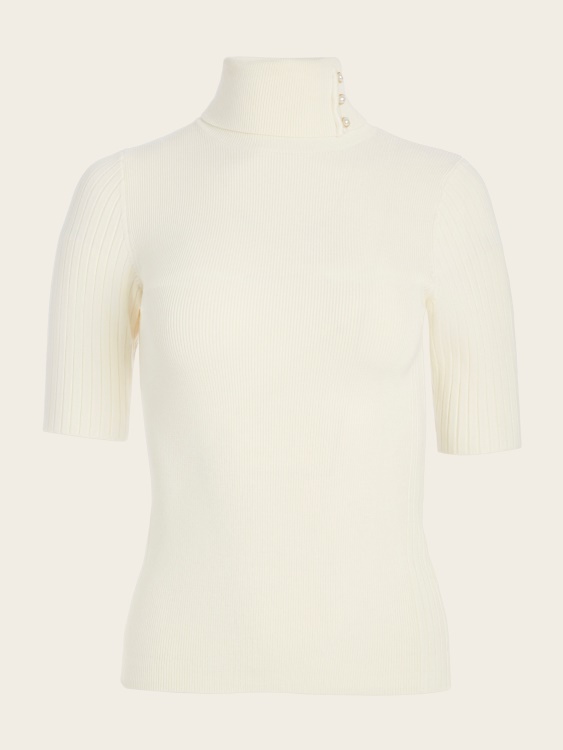 Guess Eco Lena водолазка с оребрена горна част Sandy Shore