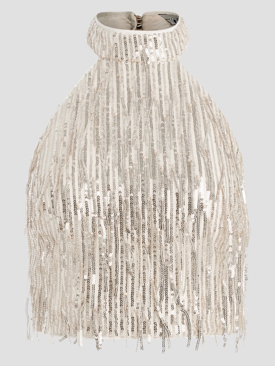 Mia горна част с пайети Off White Multi