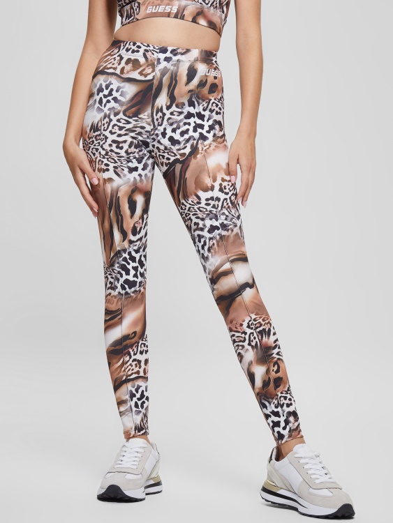 течен леопардов принт Guess Eco Adrianna Animalier клин