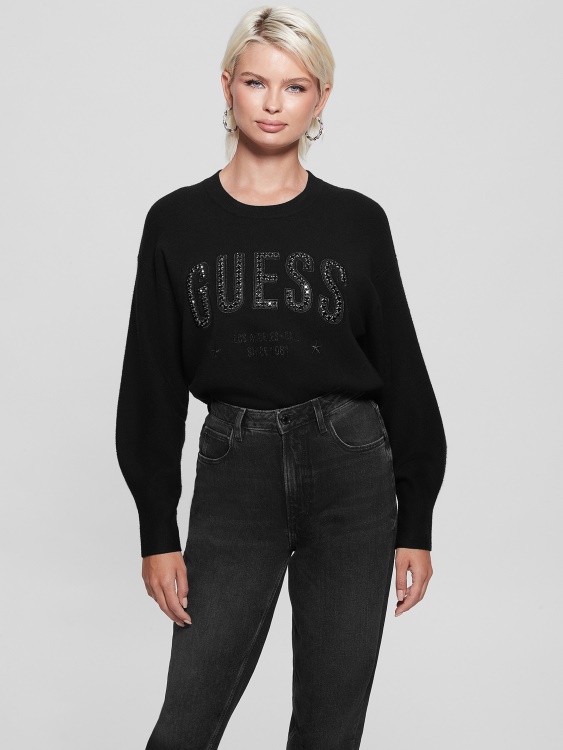 суичър с лого на Guess Jet Black Estelle