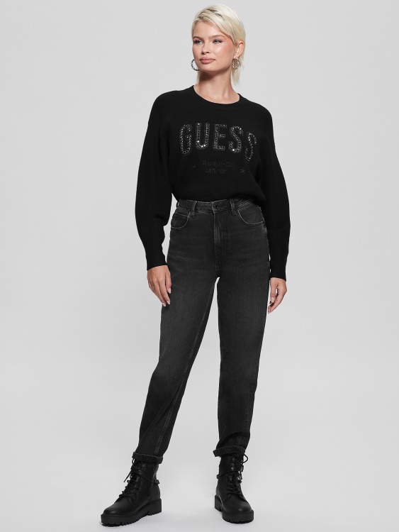 суичър с лого на Guess Jet Black Estelle