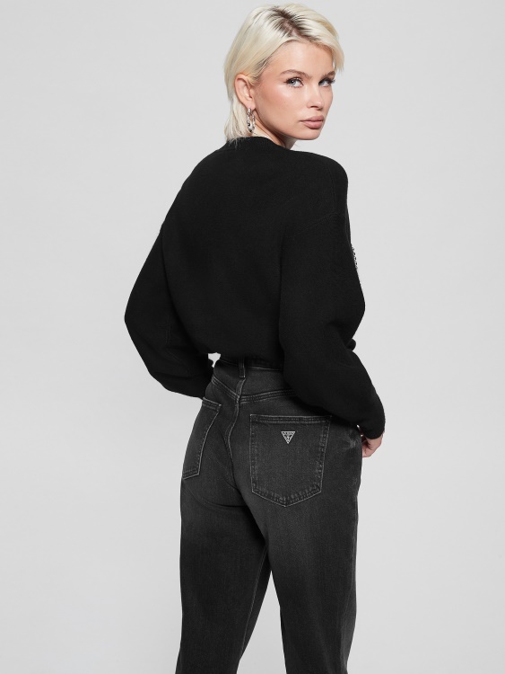 суичър с лого на Guess Jet Black Estelle