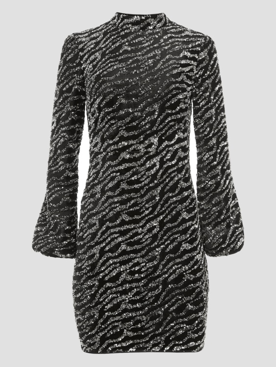 сребърна рокля с пайети Multi Zoe Guess