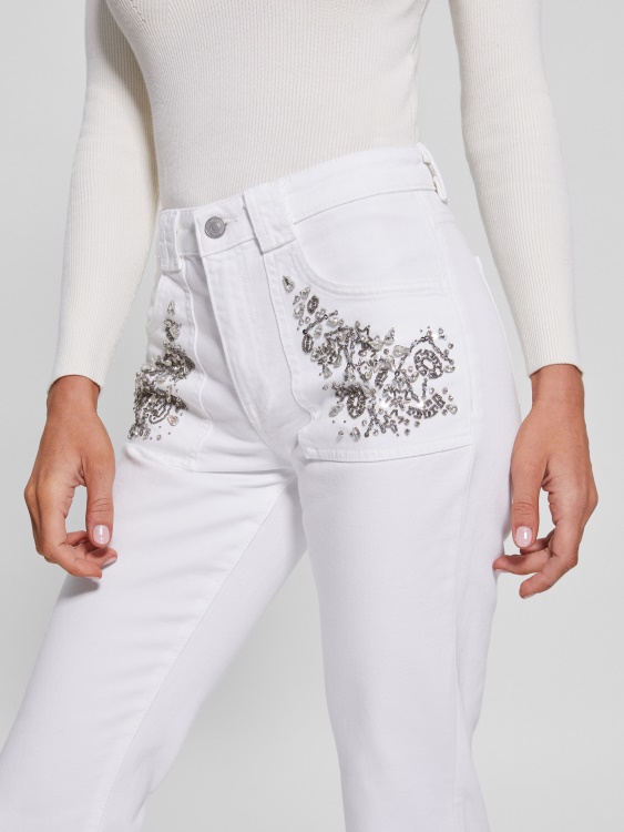 Rayna дънки за бебешки ботуши Guess Pure White Multi