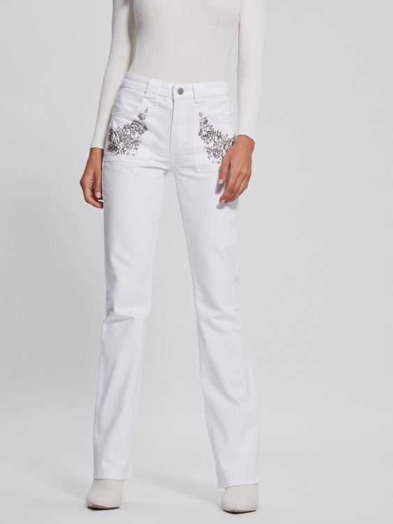 Rayna дънки за бебешки ботуши Guess Pure White Multi