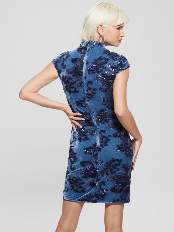 Guess цвете сини пайети рокля с пайети Estella