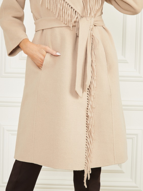 Guess Fawn Taupe Micky ресни и палто от изкуствена кожа