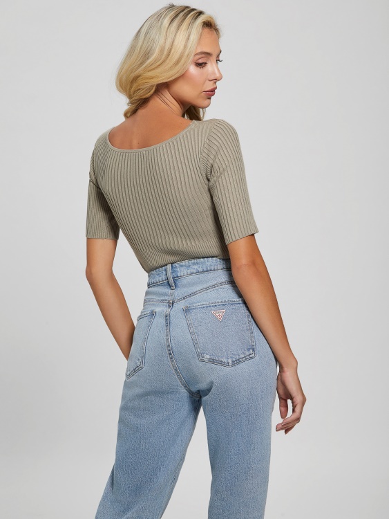 Eco Aysha реверсивен пуловер горна част Guess листа от градински чай