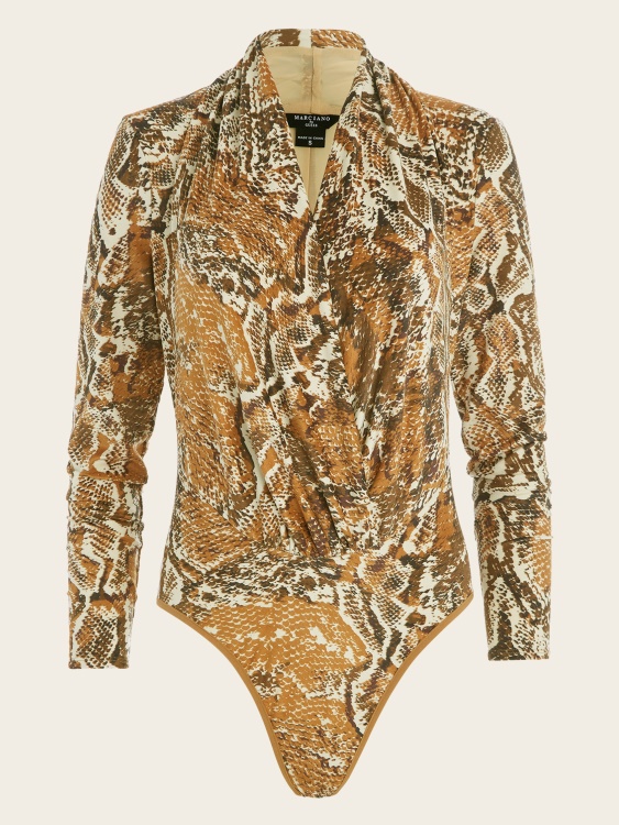 Secret Skin Print Guess боди с щампа на змийска кожа Hudson