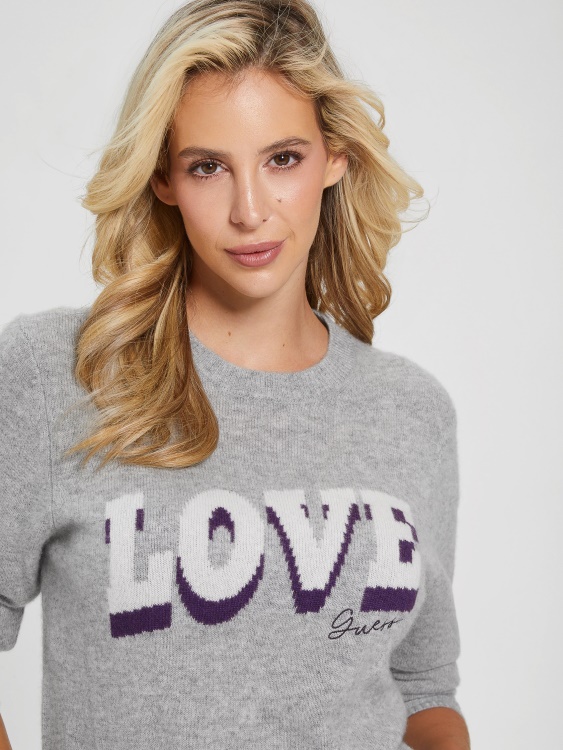 Juliette кашмирен пуловер светъл меланж сив Guess