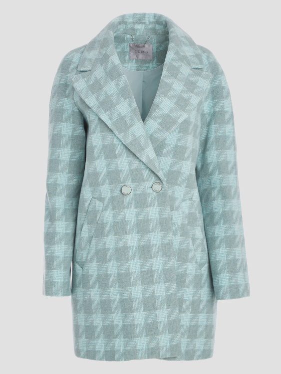 Guess Jini Coat Houndstooth Aqua Combo