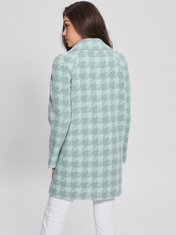 Guess Jini Coat Houndstooth Aqua Combo
