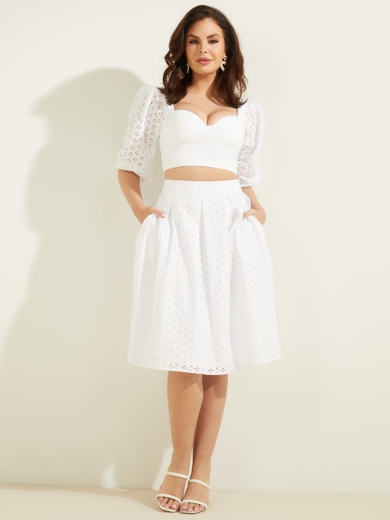 True White Guess Nelia горна част с капси