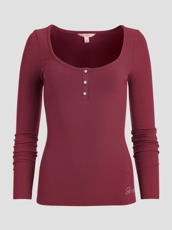 Guess Tragic Stone 34'' Eco Karlee Henley с дълъг ръкав