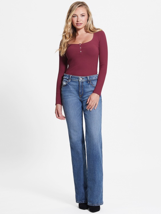 Guess Tragic Stone 34'' Eco Karlee Henley с дълъг ръкав