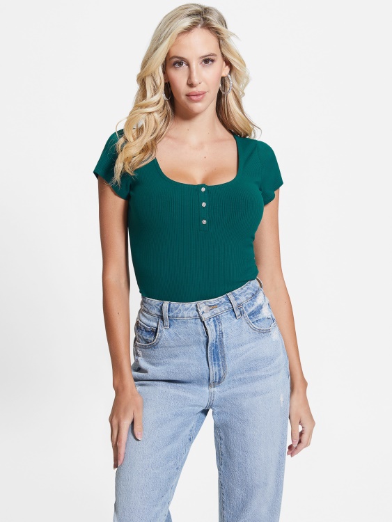 кралско синьо еко тениска Karlee Henley Guess