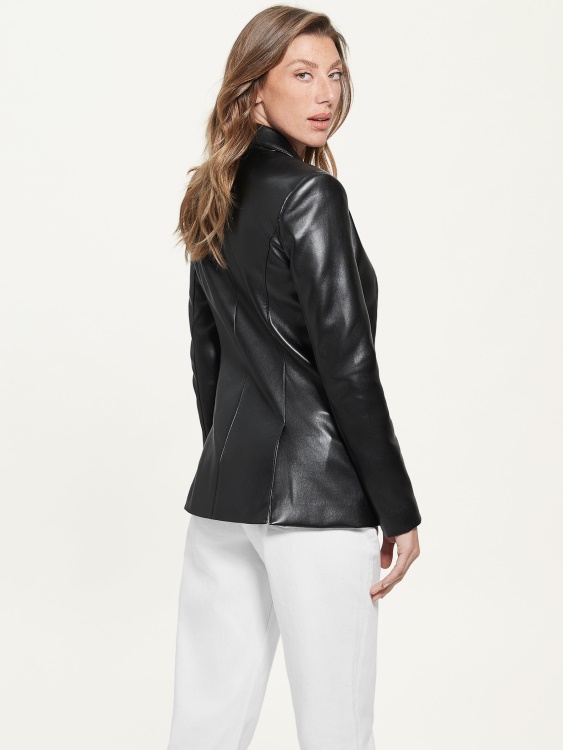 блейзър от изкуствена кожа Emelie Guess Jet Black