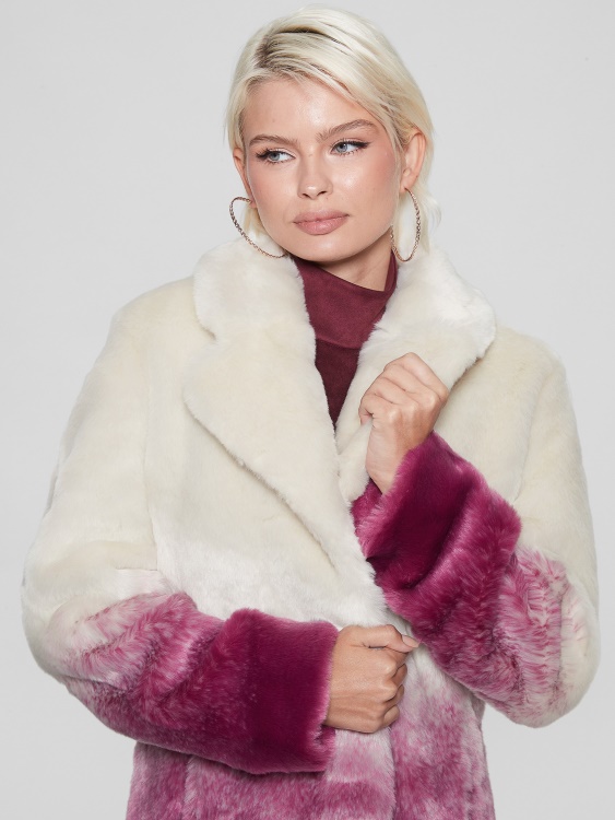 Clara Ombré палто от изкуствена кожа в нюанс на розово комбо Guess