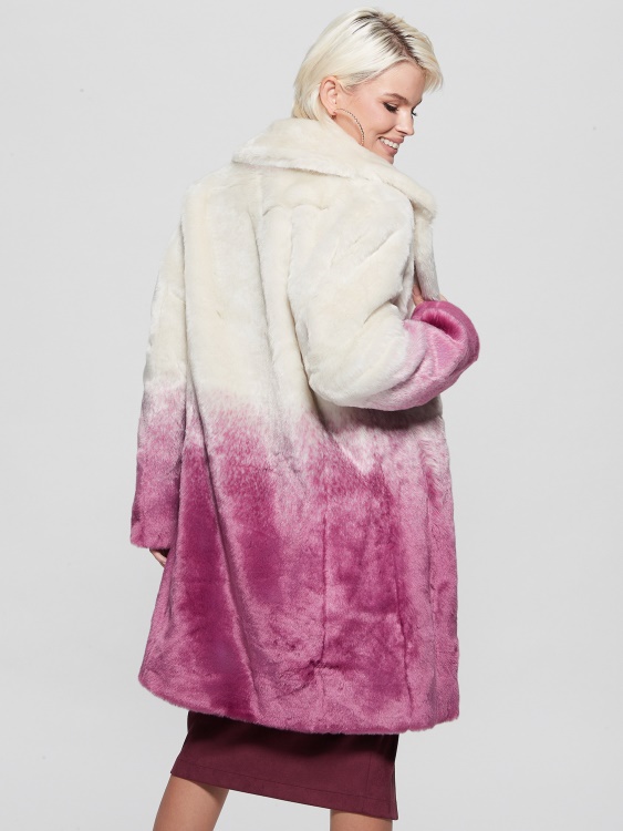 Clara Ombré палто от изкуствена кожа в нюанс на розово комбо Guess