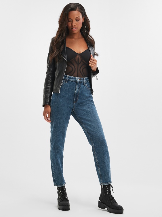 Rubicon Medium Guess Eco Distressed Mom Jeans
