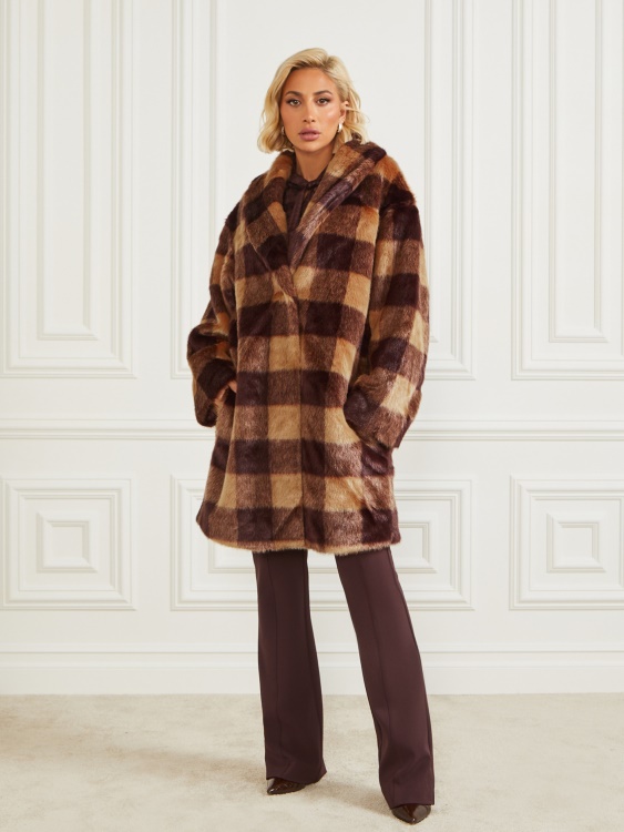 камила и тъмен бърбън Bi Guess Rochelle палто