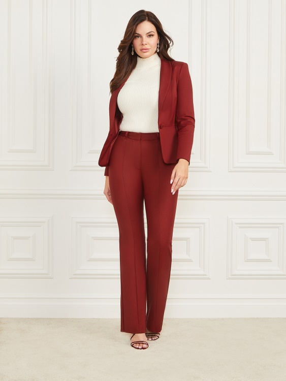 тъмен конфитюр червен холивудски кльош панталон Guess