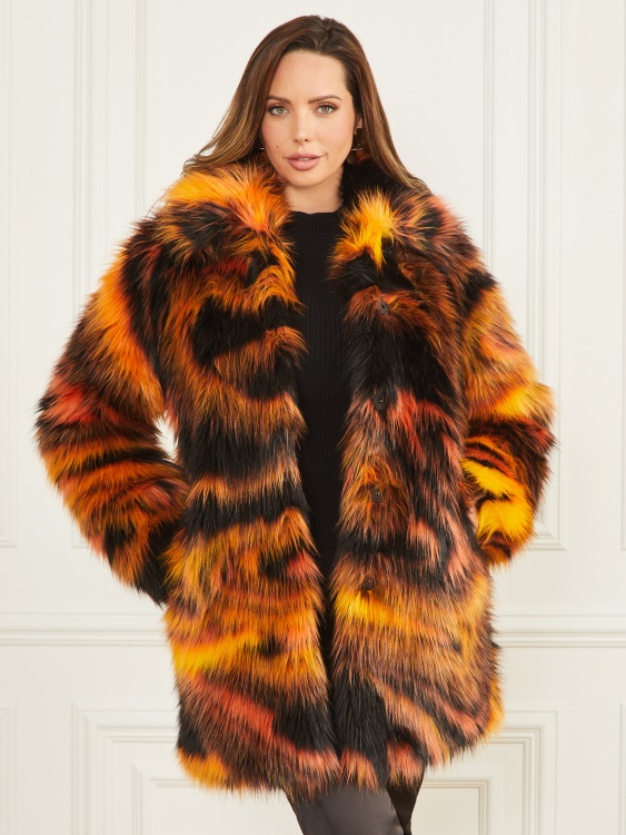 Kierra палто от изкуствена кожа Guess Night Animal жакард
