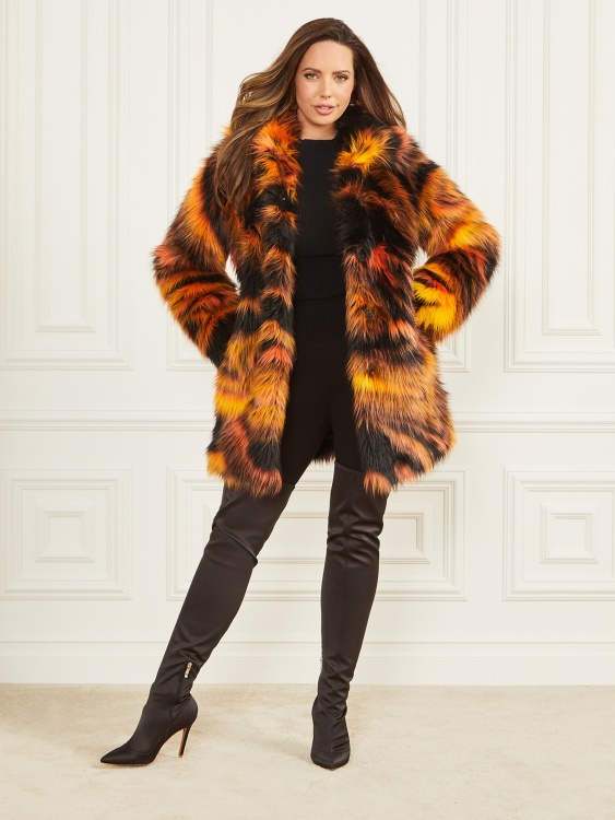 Kierra палто от изкуствена кожа Guess Night Animal жакард