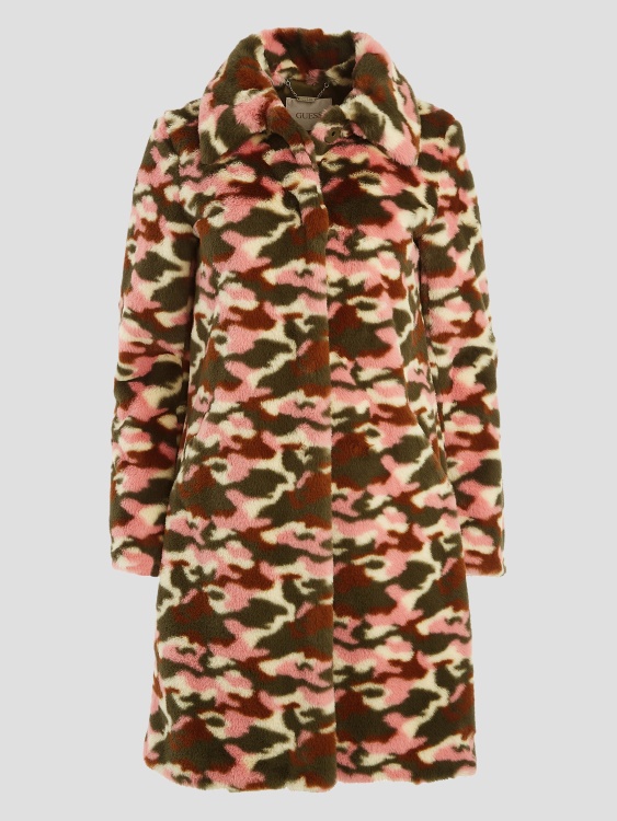 Amira Camo палто от изкуствена кожа Guess Camou розово комбо