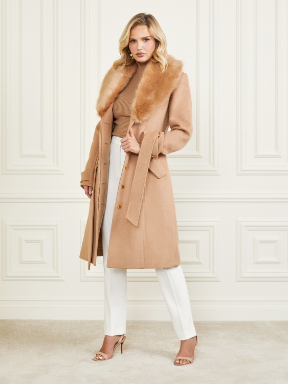 Guess Blonde Ambition Multi Romina палто от смес от вълна