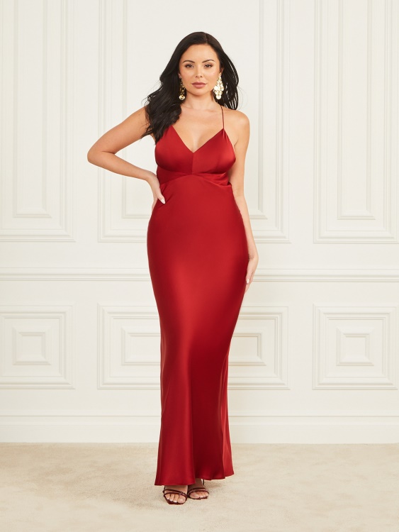 юбилейна червена макси рокля Guess Anita