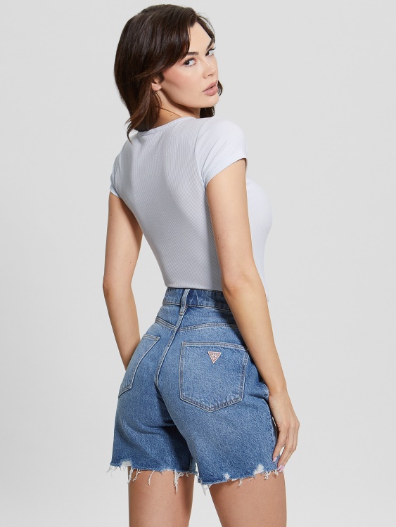 Guess Eco Karlee Henley тениска чист въздух