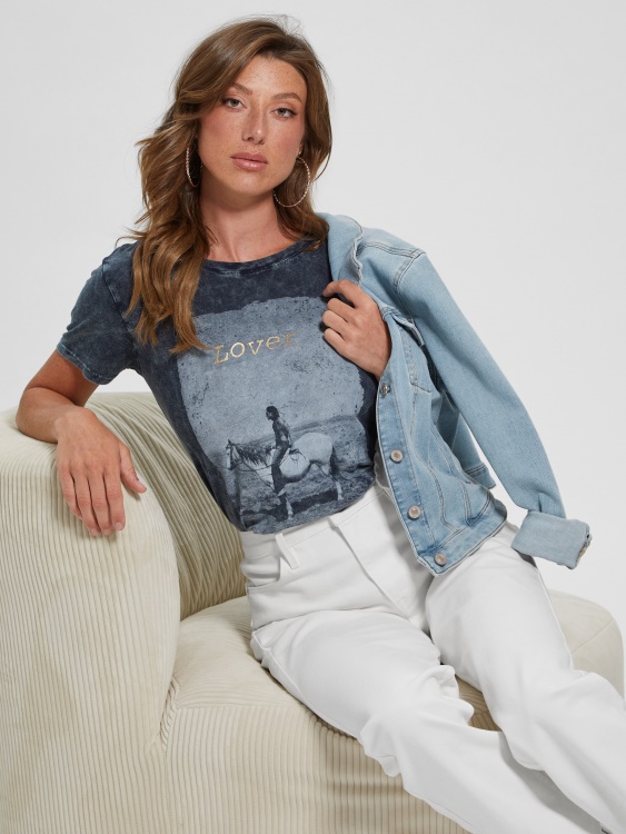 Guess Lover Easy Tee Indigo Mineral Multi
